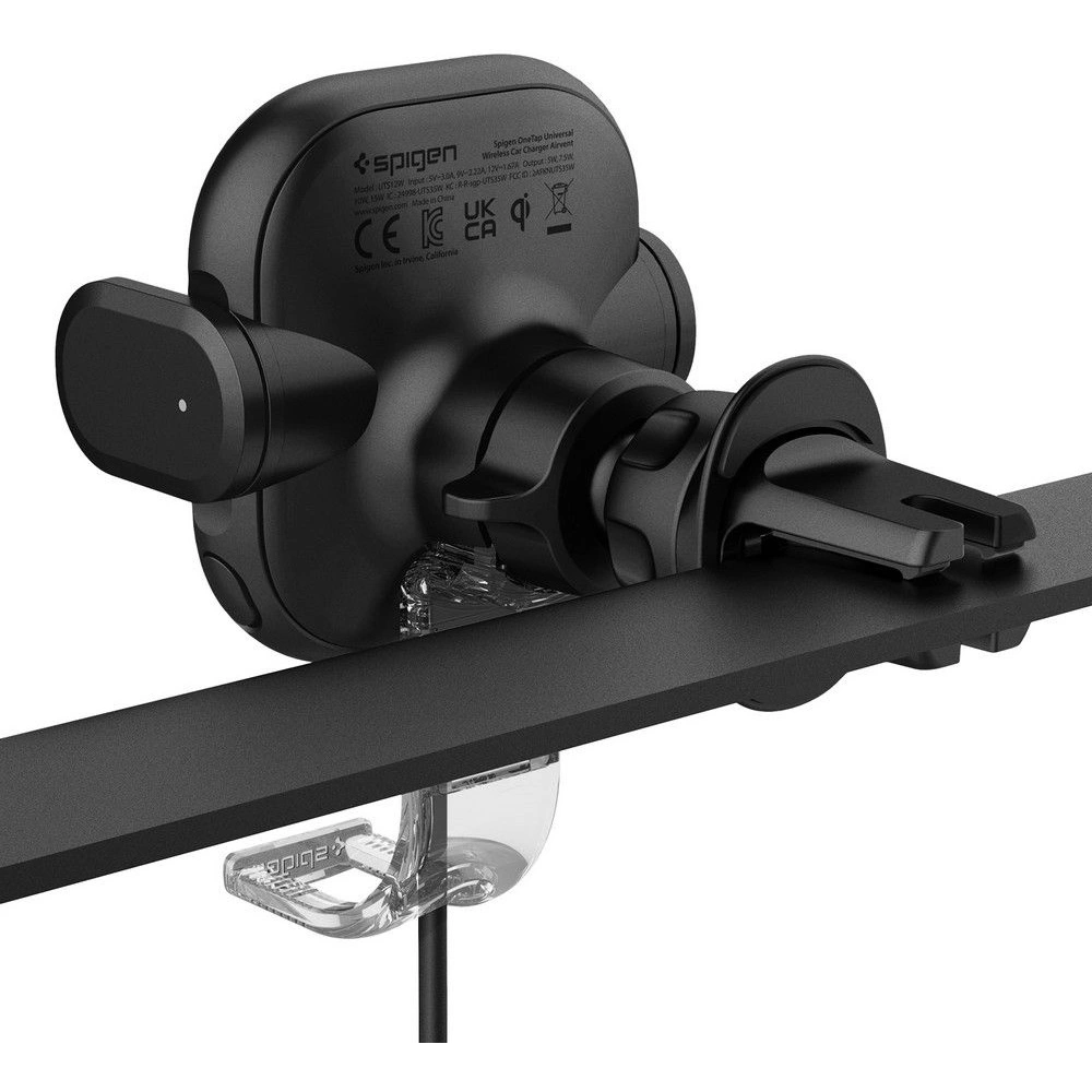 Uchwyt samochodowy z ładowarką bezprzewodową Spigen UTS12W OneTap Universal Vent Car Mount Wireless Charger Black