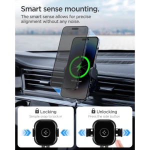Kup Uchwyt samochodowy z ładowarką bezprzewodową Spigen UTS12W OneTap Universal Vent Car Mount Wireless Charger Black - SPN2857 - {ean13} - Sklep Home Screen