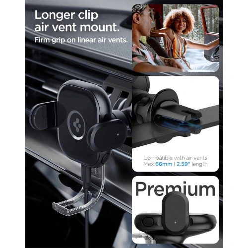 Kup Autós tartó vezeték nélküli töltővel Spigen UTS12W OneTap Universal Vent Car Mount Wireless Charger Fekete - SPN2857 - {ean13} - Sklep Home Screen
