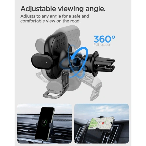 Kup Uchwyt samochodowy z ładowarką bezprzewodową Spigen UTS12W OneTap Universal Vent Car Mount Wireless Charger Black - SPN2857 - {ean13} - Sklep Home Screen