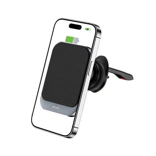 Kup Autós tartó vezeték nélküli töltővel Tech-Protect MM15W-V2 Magnetic MagSafe szellőzőnyílás autós tartó vezeték nélküli töltő 15W fekete - THP1915 - {ean13} - Sklep Home Screen