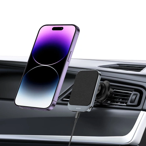 Kup Autós tartó vezeték nélküli töltővel Tech-Protect MM15W-V2 Magnetic MagSafe szellőzőnyílás autós tartó vezeték nélküli töltő 15W fekete - THP1915 - {ean13} - Sklep Home Screen