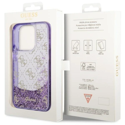 Kup Etui Guess GUHCP14LLC4PSGU Apple iPhone 14 Pro purpurowy/purple hardcase Liquid Glitter 4G Transculent - GUE2451 - {ean13} - Sklep Home Screen