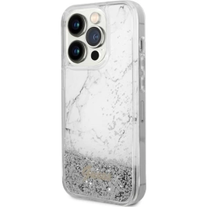 Etui Guess GUHCP14LLCSGSGH Apple iPhone 14 Pro biały/white hardcase Liquid Glitter Marble