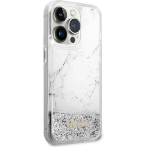 Etui Guess GUHCP14LLCSGSGH Apple iPhone 14 Pro biały/white hardcase Liquid Glitter Marble