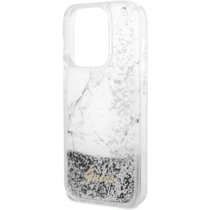 Etui Guess GUHCP14LLCSGSGH Apple iPhone 14 Pro biały/white hardcase Liquid Glitter Marble