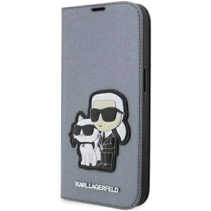 Kup Etui Karl Lagerfeld KLBKP14LSANKCPG Apple iPhone 14 Pro bookcase srebrny/silver Saffiano Karl & Choupette - KLD1529 - {ean13} - Sklep Home Screen