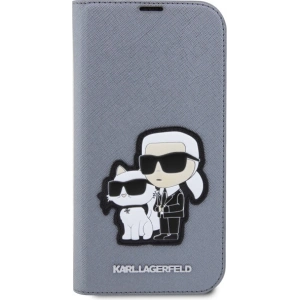 Etui Karl Lagerfeld KLBKP14LSANKCPG Apple iPhone 14 Pro bookcase srebrny/silver Saffiano Karl & Choupette