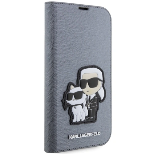 Kup Etui Karl Lagerfeld KLBKP14LSANKCPG Apple iPhone 14 Pro bookcase srebrny/silver Saffiano Karl & Choupette - KLD1529 - {ean13} - Sklep Home Screen