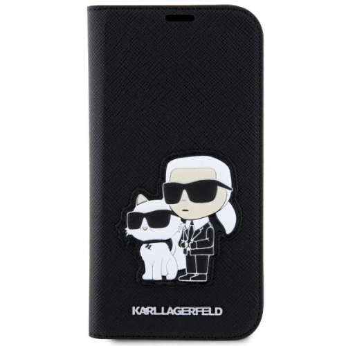 Kup Etui Karl Lagerfeld KLBKP14LSANKCPK Apple iPhone 14 Pro bookcase negru/black Saffiano Karl & Choupette - KLD1530 - {ean13} - Sklep Home Screen