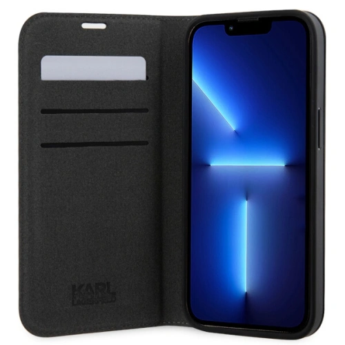 Kup Etui Karl Lagerfeld KLBKP14LSANKCPK Apple iPhone 14 Pro bookcase negru/black Saffiano Karl & Choupette - KLD1530 - {ean13} - Sklep Home Screen