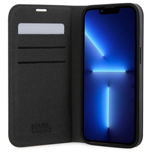 Kup Karl Lagerfeld Apple Tasche KLBKP14SSAKLHPK iPhone 14 bookcase schwarz/schwarz Saffiano Monogram - KLD1531 - {ean13} - Sklep Home Screen