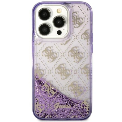 Kup Guess Apple Case GUHCP14SLC4PSGU iPhone 14 lila/violett Hardcase Liquid Glitter 4G Transculent - GUE2456 - {ean13} - Sklep Home Screen