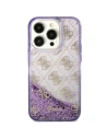 Guess Apple Case GUHCP14SLC4PSGU iPhone 14 lila/violett Hardcase Liquid Glitter 4G Transculent
