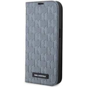 Kup Etui Karl Lagerfeld KLBKP14XSAKLHPG Apple iPhone 14 Pro Max bookcase srebrny/silver Saffiano Monogram - KLD1534 - {ean13} - Sklep Home Screen