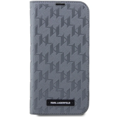 Kup Etui Karl Lagerfeld KLBKP14XSAKLHPG Apple iPhone 14 Pro Max knižní obal stříbrný/silver Saffiano Monogram - KLD1534 - {ean13} - Sklep Home Screen