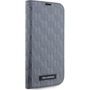 Kup Etui Karl Lagerfeld KLBKP14XSAKLHPG Apple iPhone 14 Pro Max bookcase srebrny/silver Saffiano Monogram - KLD1534 - {ean13} - Sklep Home Screen