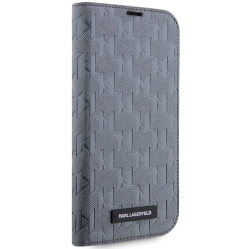 Kup Etui Karl Lagerfeld KLBKP14XSAKLHPG Apple iPhone 14 Pro Max knižní obal stříbrný/silver Saffiano Monogram - KLD1534 - {ean13} - Sklep Home Screen