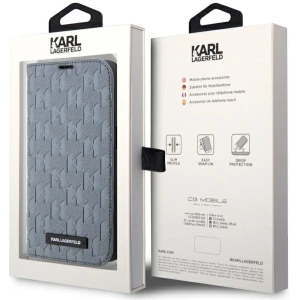Kup Etui Karl Lagerfeld KLBKP14XSAKLHPG Apple iPhone 14 Pro Max bookcase srebrny/silver Saffiano Monogram - KLD1534 - {ean13} - Sklep Home Screen