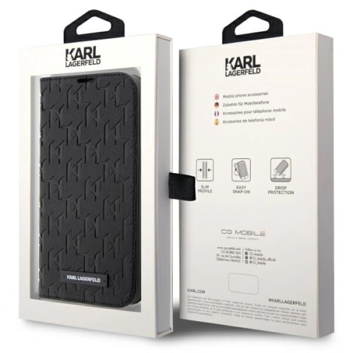 Kup Etui Karl Lagerfeld KLBKP14XSAKLHPK Apple iPhone 14 Pro Max bookcase czarny/black Saffiano Monogram - KLD1535 - {ean13} - Sklep Home Screen