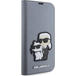 Kup Etui Karl Lagerfeld KLBKP14XSANKCPG Apple iPhone 14 Pro Max bookcase srebrny/silver Saffiano Karl & Choupette - KLD1536 - {ean13} - Sklep Home Screen