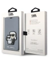 Kup Etui Karl Lagerfeld KLBKP14XSANKCPG Apple iPhone 14 Pro Max knížkový obal stříbrný/silver Saffiano Karl & Choupette - KLD1536 - {ean13} - Sklep Home Screen