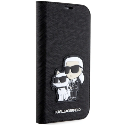 Kup Karl Lagerfeld Apple Tasche KLBKP14XSANKCPK iPhone 14 Pro Max Buchhülle schwarz/schwarz Saffiano Karl & Choupette - KLD1537 - {ean13} - Sklep Home Screen