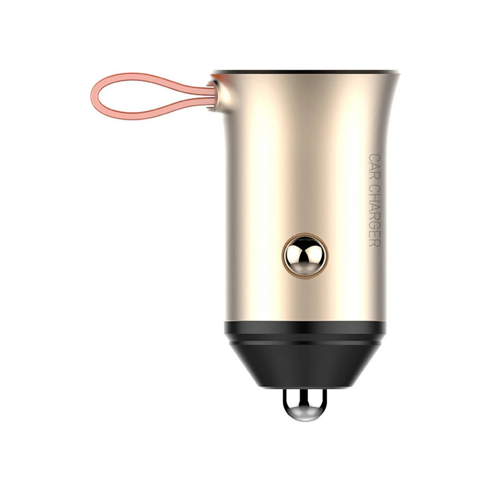 Ładowarka samochodowa LDNIO C509Q, USB + USB-C, 30W + kabel USB-C/Lightning (złota)