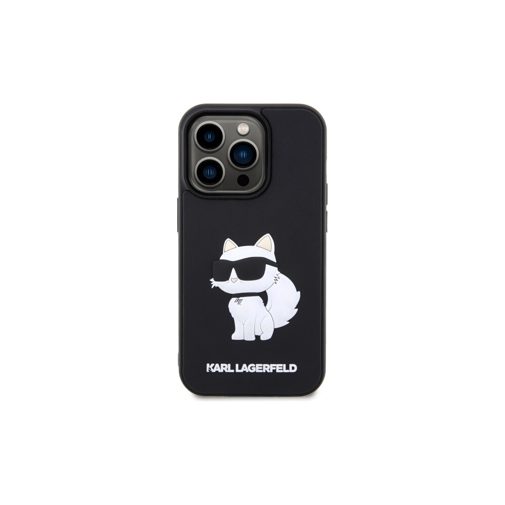 Etui Karl Lagerfeld KLHCP14L3DRKHNK Apple iPhone 14 Pro czarny/black hardcase Rubber Choupette 3D
