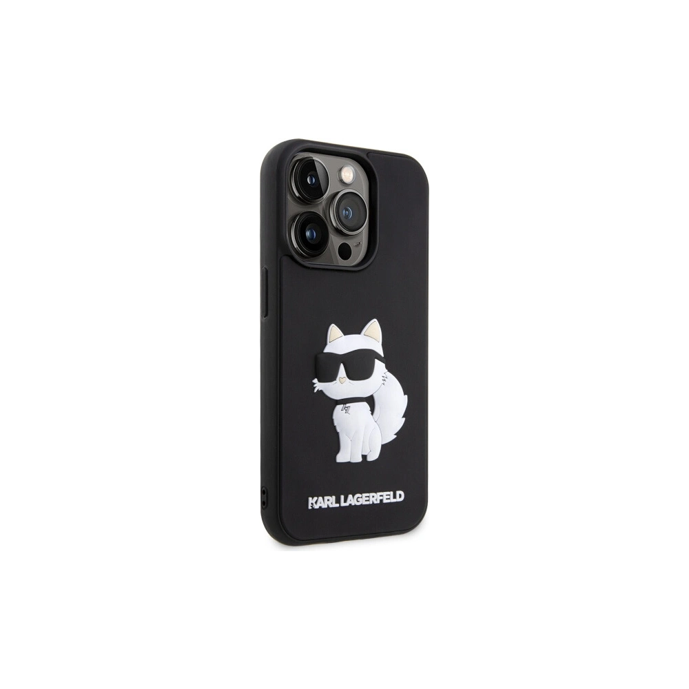 Etui Karl Lagerfeld KLHCP14L3DRKHNK Apple iPhone 14 Pro czarny/black hardcase Rubber Choupette 3D