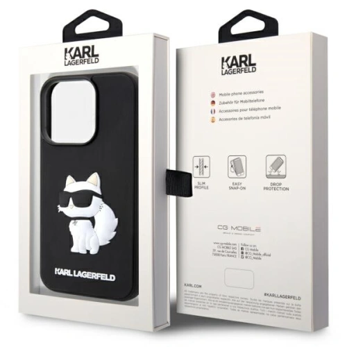 Buy Karl Lagerfeld KLHCP14L3DRKHNK Apple iPhone 14 Pro black hardcase Rubber Choupette 3D - KLD1538 - {ean13} - Home Screen Store Europe