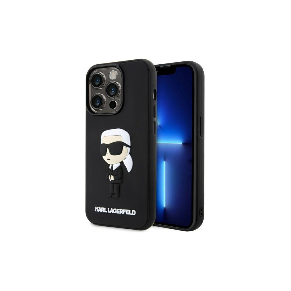 Etui Karl Lagerfeld KLHCP14L3DRKINK Apple iPhone 14 Pro czarny/black hardcase Rubber Ikonik 3D