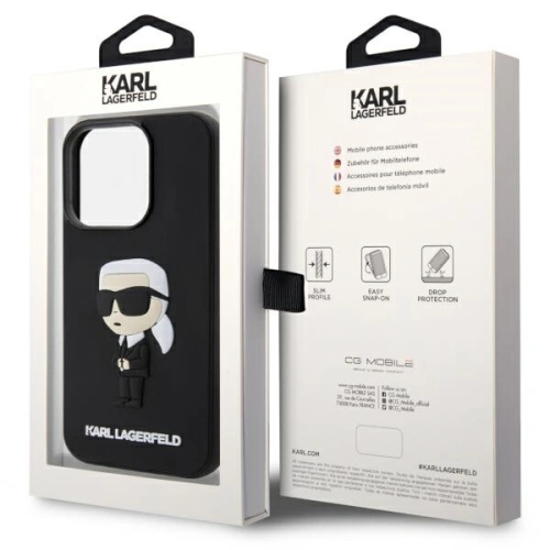 Kup Etui Karl Lagerfeld KLHCP14L3DRKINK Apple iPhone 14 Pro fekete/black hardcase Rubber Ikonik 3D - KLD1539 - {ean13} - Sklep Home Screen