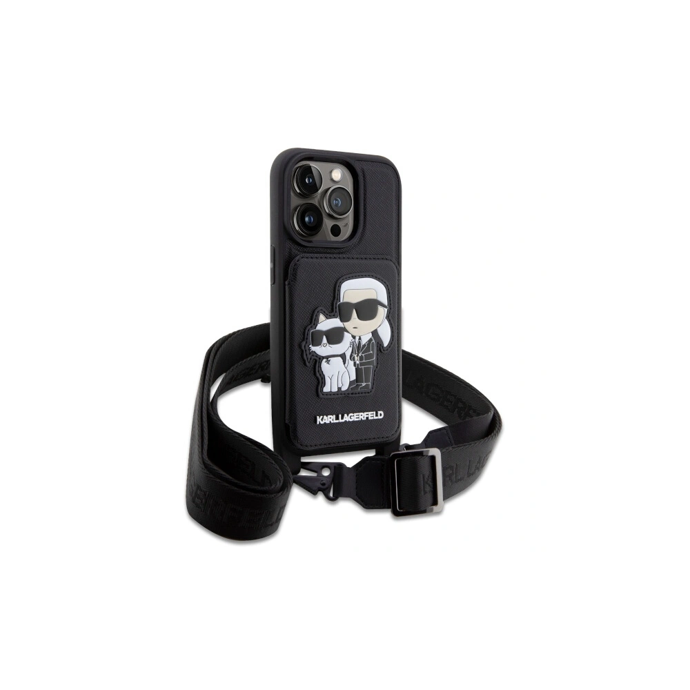 Etui Karl Lagerfeld KLHCP14LCSAKCPMK Apple iPhone 14 Pro hardcase czarny/black Crossbody Saffiano Karl & Choupette