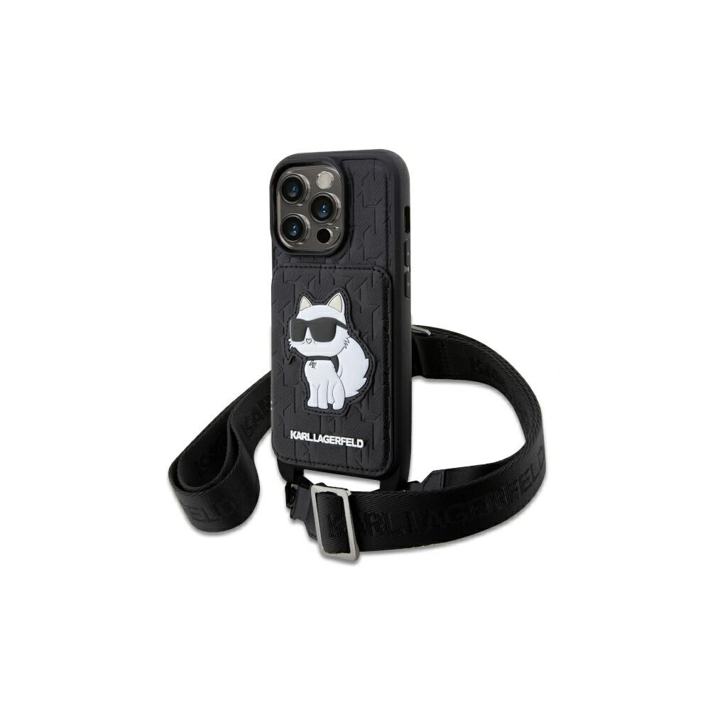 Etui Karl Lagerfeld KLHCP14LCSAKHPCK Apple iPhone 14 Pro hardcase czarny/black Crossbody Saffiano Monogram Choupette