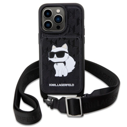Kup Karl Lagerfeld Apple Tasche KLHCP14LCSAKHPCK iPhone 14 Pro Hartschale schwarz/schwarz Crossbody Saffiano Monogram Choupette - KLD1541 - {ean13} - Sklep Home Screen