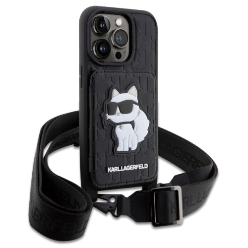 Kup Karl Lagerfeld Apple Tasche KLHCP14LCSAKHPCK iPhone 14 Pro Hartschale schwarz/schwarz Crossbody Saffiano Monogram Choupette - KLD1541 - {ean13} - Sklep Home Screen