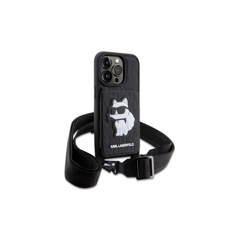Etui Karl Lagerfeld KLHCP14LCSAKHPCK Apple iPhone 14 Pro hardcase czarny/black Crossbody Saffiano Monogram Choupette