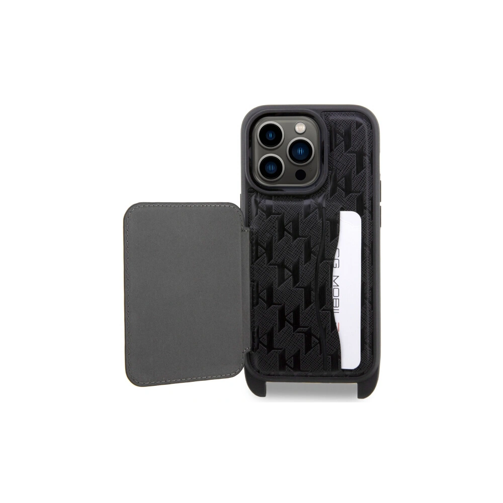 Etui Karl Lagerfeld KLHCP14LCSAKHPCK Apple iPhone 14 Pro hardcase czarny/black Crossbody Saffiano Monogram Choupette