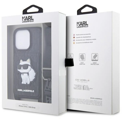 Kup Karl Lagerfeld Apple Tasche KLHCP14LCSAKHPCK iPhone 14 Pro Hartschale schwarz/schwarz Crossbody Saffiano Monogram Choupette - KLD1541 - {ean13} - Sklep Home Screen