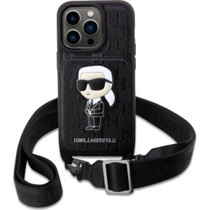 Etui Karl Lagerfeld KLHCP14LCSAKHPKK Apple iPhone 14 Pro hardcase czarny/black Crossbody Saffiano Monogram Ikonik
