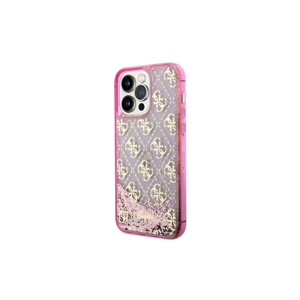 Etui Guess GUHCP14XLC4PSGP Apple iPhone 14 Pro Max różowy/pink hardcase Liquid Glitter 4G Transculent