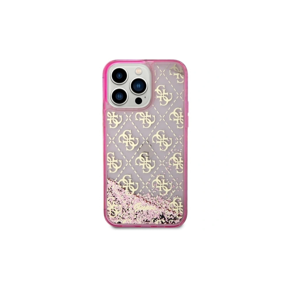 Etui Guess GUHCP14XLC4PSGP Apple iPhone 14 Pro Max różowy/pink hardcase Liquid Glitter 4G Transculent