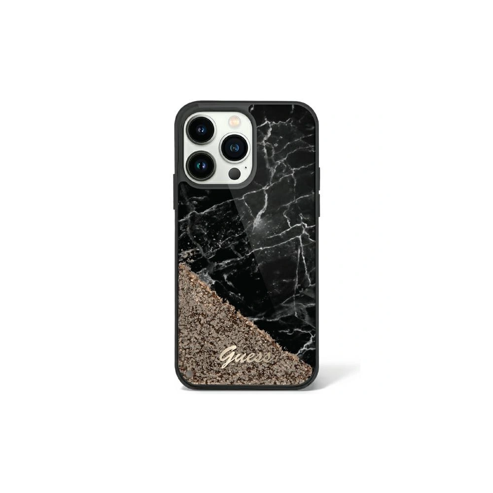 Etui Guess GUHCP14XLCSGSGK Apple iPhone 14 Pro Max czarny/black hardcase Liquid Glitter Marble