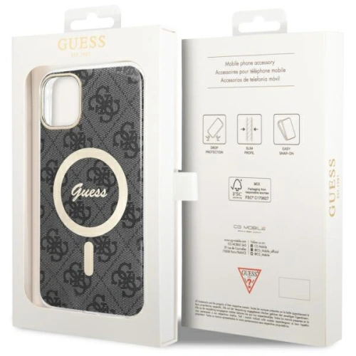 Buy Guess GUHMN61H4STK Apple iPhone 11 black hardcase 4G MagSafe - GUE2464 - {ean13} - Home Screen Store Europe
