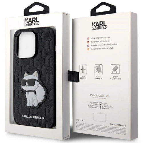 Kup Karl Lagerfeld Apple Tasche KLHCP14LSAKHPCK iPhone 14 Pro schwarz/schwarz Saffiano Monogram Choupette - KLD1543 - {ean13} - Sklep Home Screen