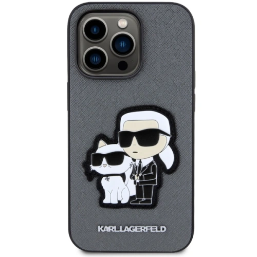 Kup Etui Karl Lagerfeld KLHCP14LSANKCPG Apple iPhone 14 Pro hardcase argintiu/silver Saffiano Karl & Choupette - KLD1544 - {ean13} - Sklep Home Screen