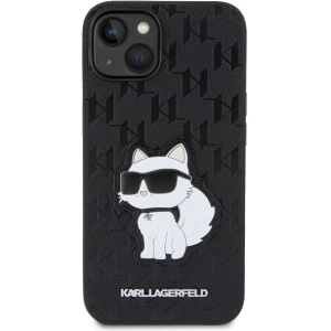 Etui Karl Lagerfeld KLHCP14MSAKHPCK Apple iPhone 14 Plus / 15 Plus czarny/black Saffiano Monogram Choupette