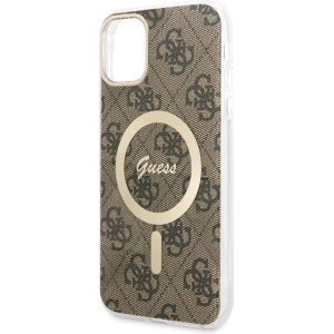 Etui Guess GUHMN61H4STW Apple iPhone 11 brązowy/brown hardcase 4G MagSafe