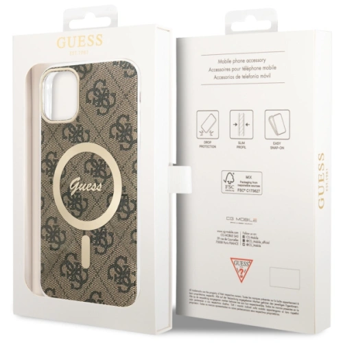 Kup Etui Guess GUHMN61H4STW Apple iPhone 11 hnědé/brown hardcase 4G MagSafe - GUE2466 - {ean13} - Sklep Home Screen